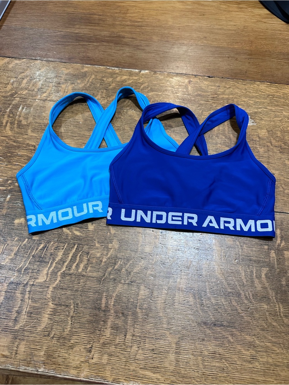 Under Armour 2 sz small Women's Crossback Sports Bras - Royal Blue & Aqua